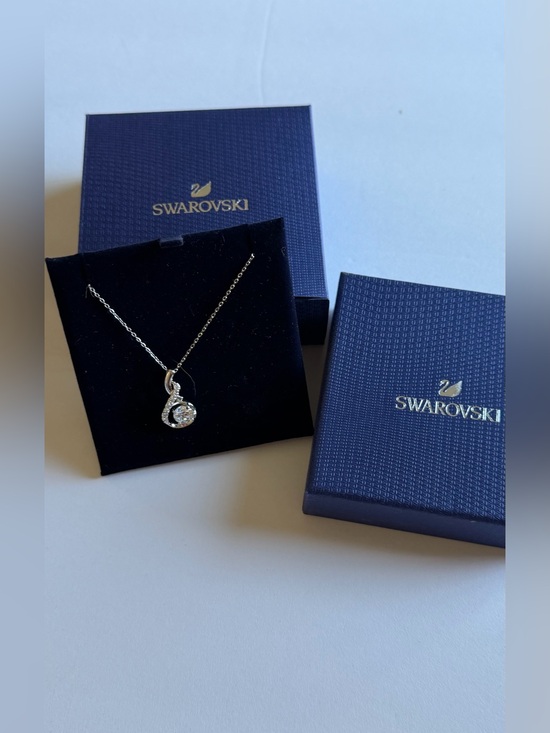 Swarovski Jewelry - Swarovski Silver Clear Crystal Teardrop Pendant Necklace